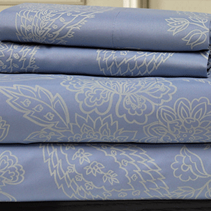 go to printed paisley sheet set blue